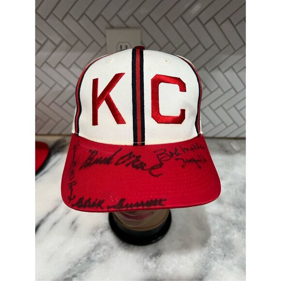 KC Monarchs Signed Hat Negro Leagues Ford Promo Cap Big Boy Headgear Baseball - Picture 1 of 9